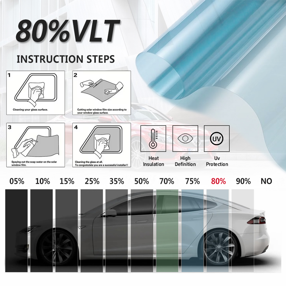 Window Insulation Film - VLT80% e HIR100% IR100% Resistente al